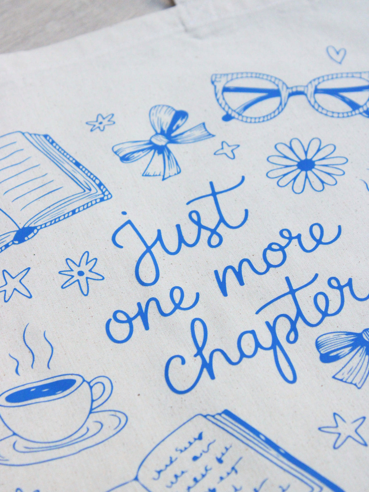 “Just One More Chapter” Tote Bag