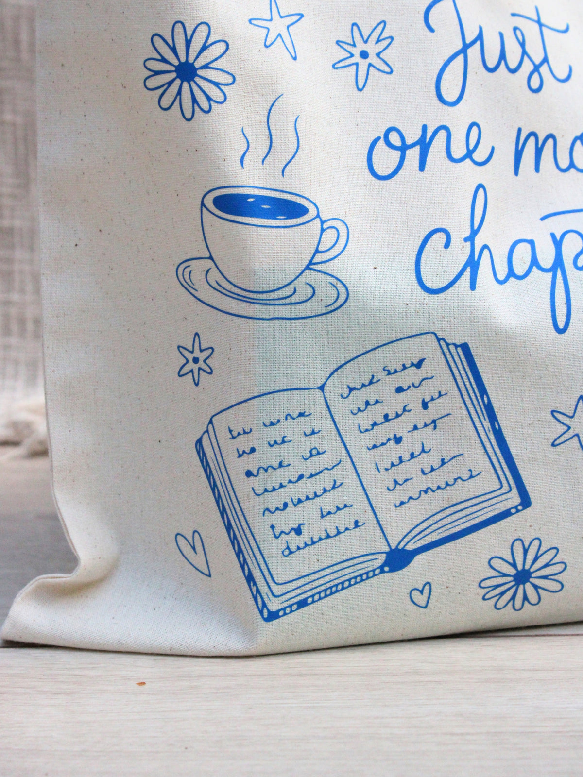 “Just One More Chapter” Tote Bag