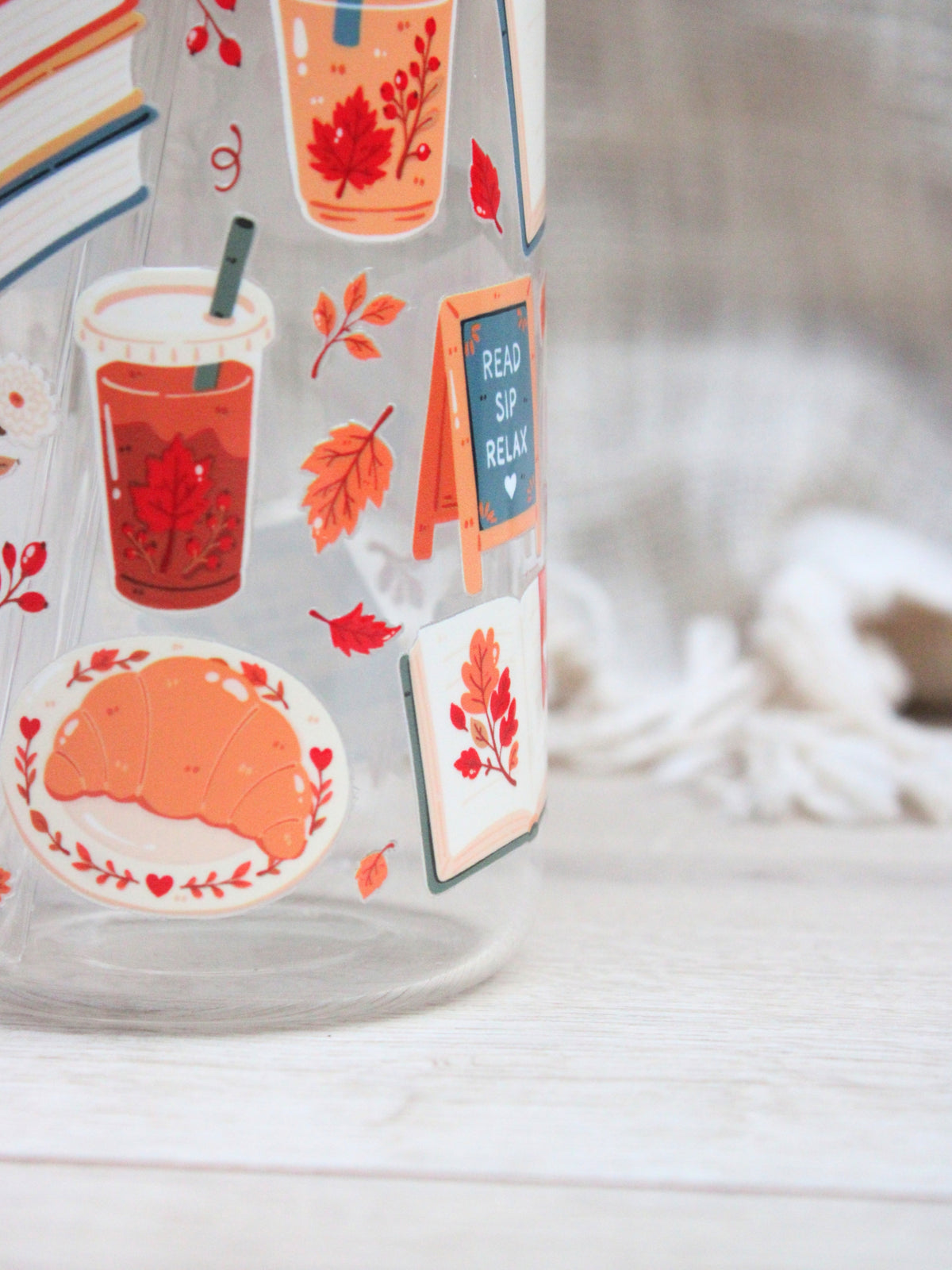 “Pumpkin Spice Pages” Glass Cup