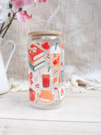 “Pumpkin Spice Pages” Glass Cup