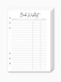 Lose Insert "Book Wishlist"