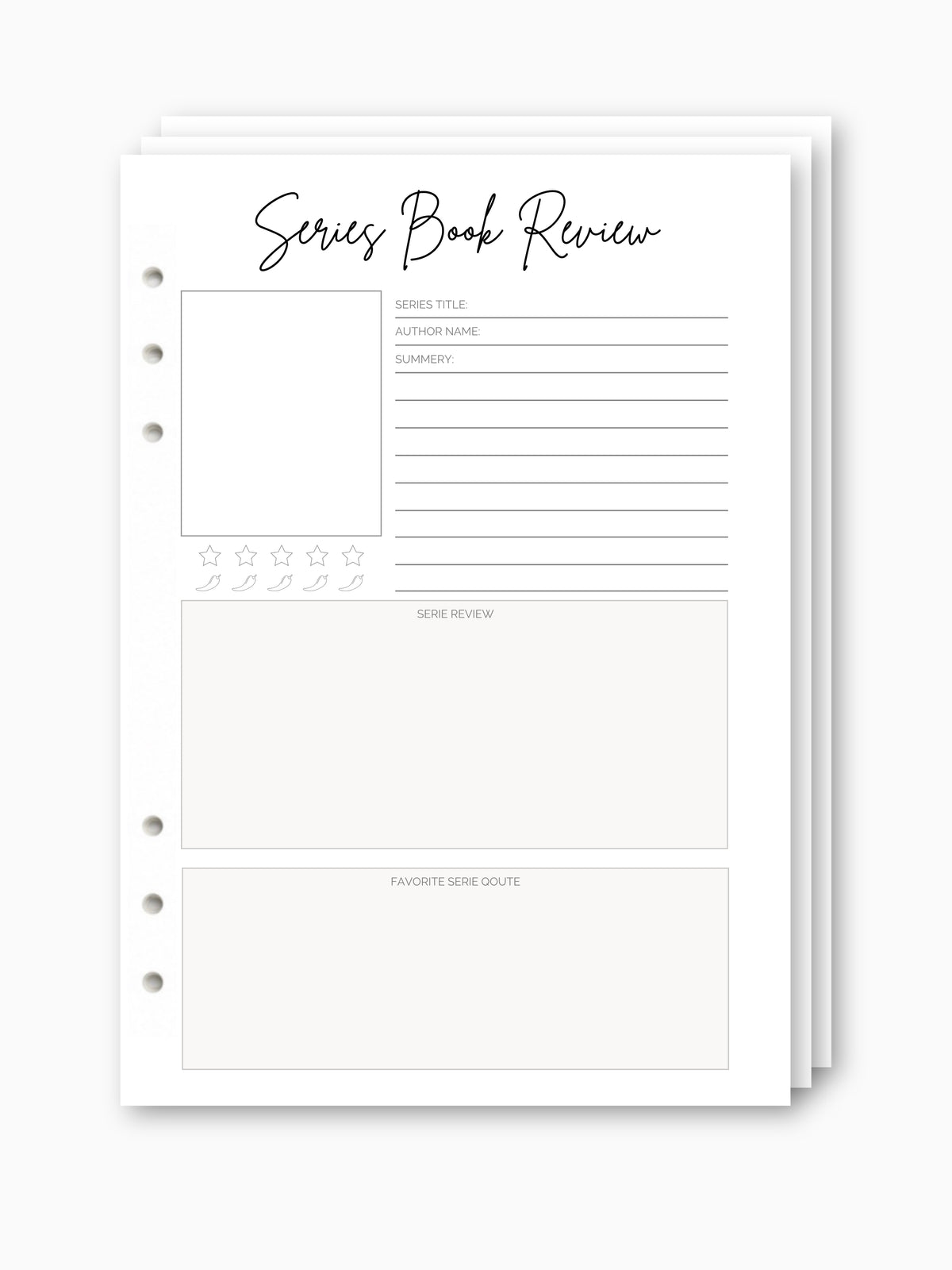 Loose Insert "Series Book Review"